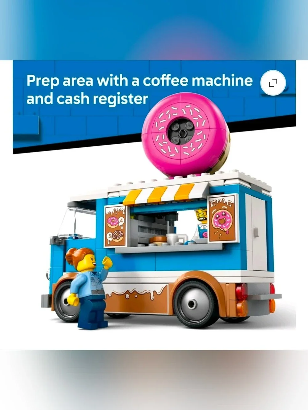 LEGO City Donut Truck Toys - Building Toys for Kids, Boys & Girls, Ages 5+ - Mob